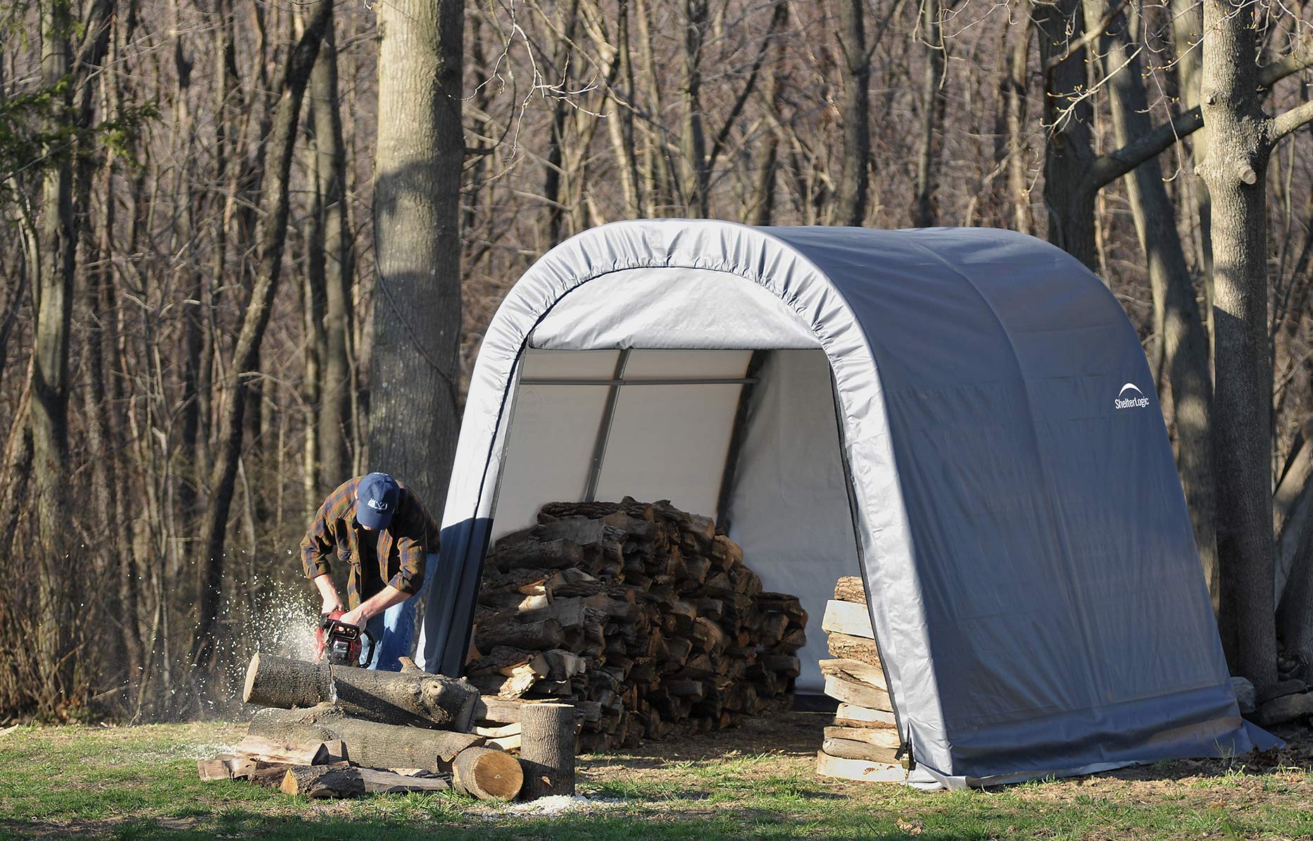 ShelterLogic 77813 Grey 10'x12'x8' Round Style Shelter