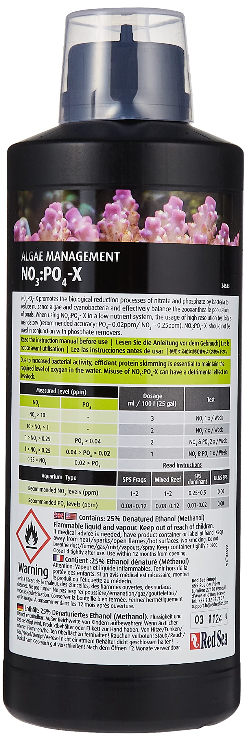 Red Sea NO3:PO4-X, Nitrate and Phosphate Reducer, 1 Liter