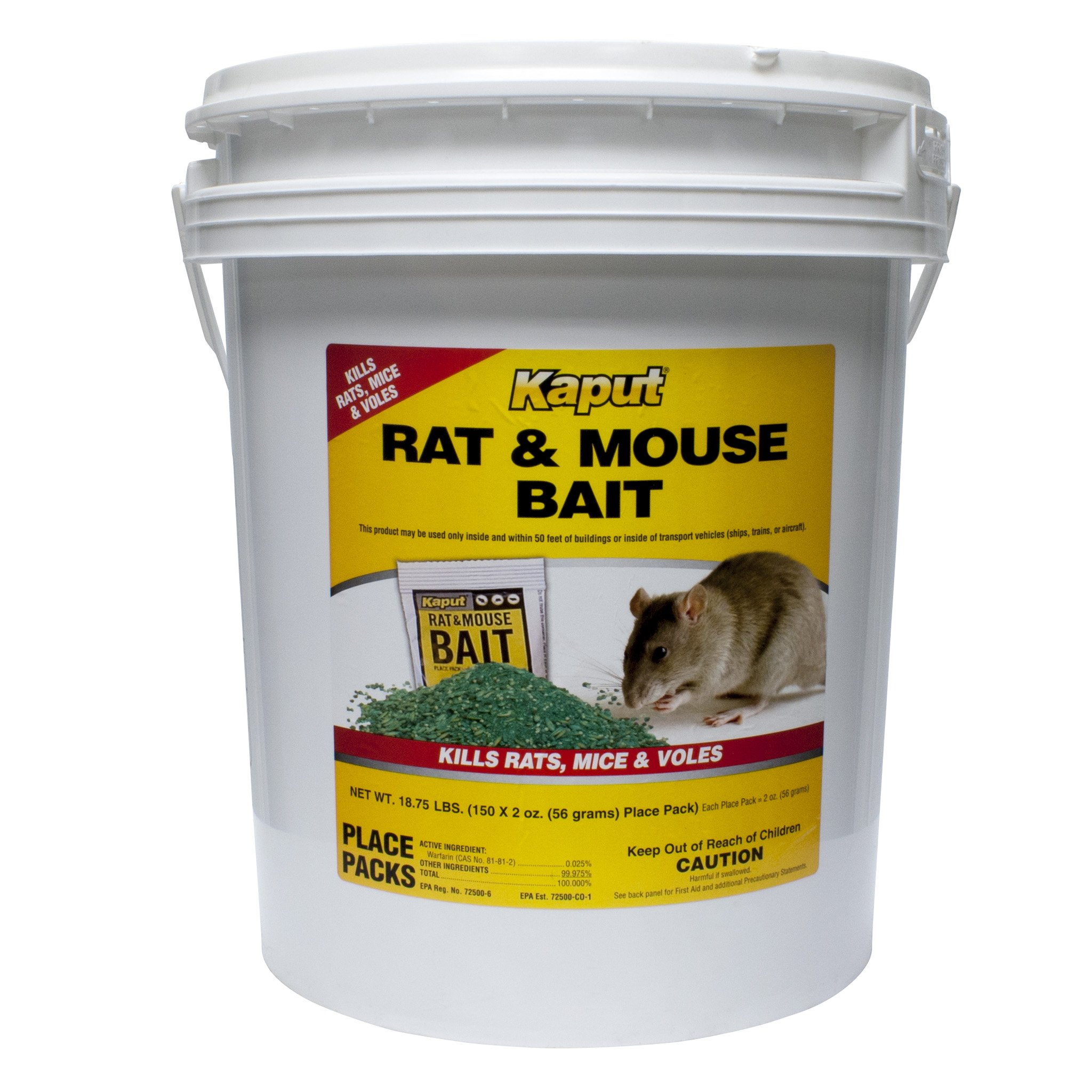 Kaput Rat Mouse Vole Bait - 150 Place Packs