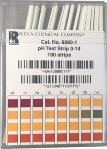 ph test strips, 0-14, 100/box