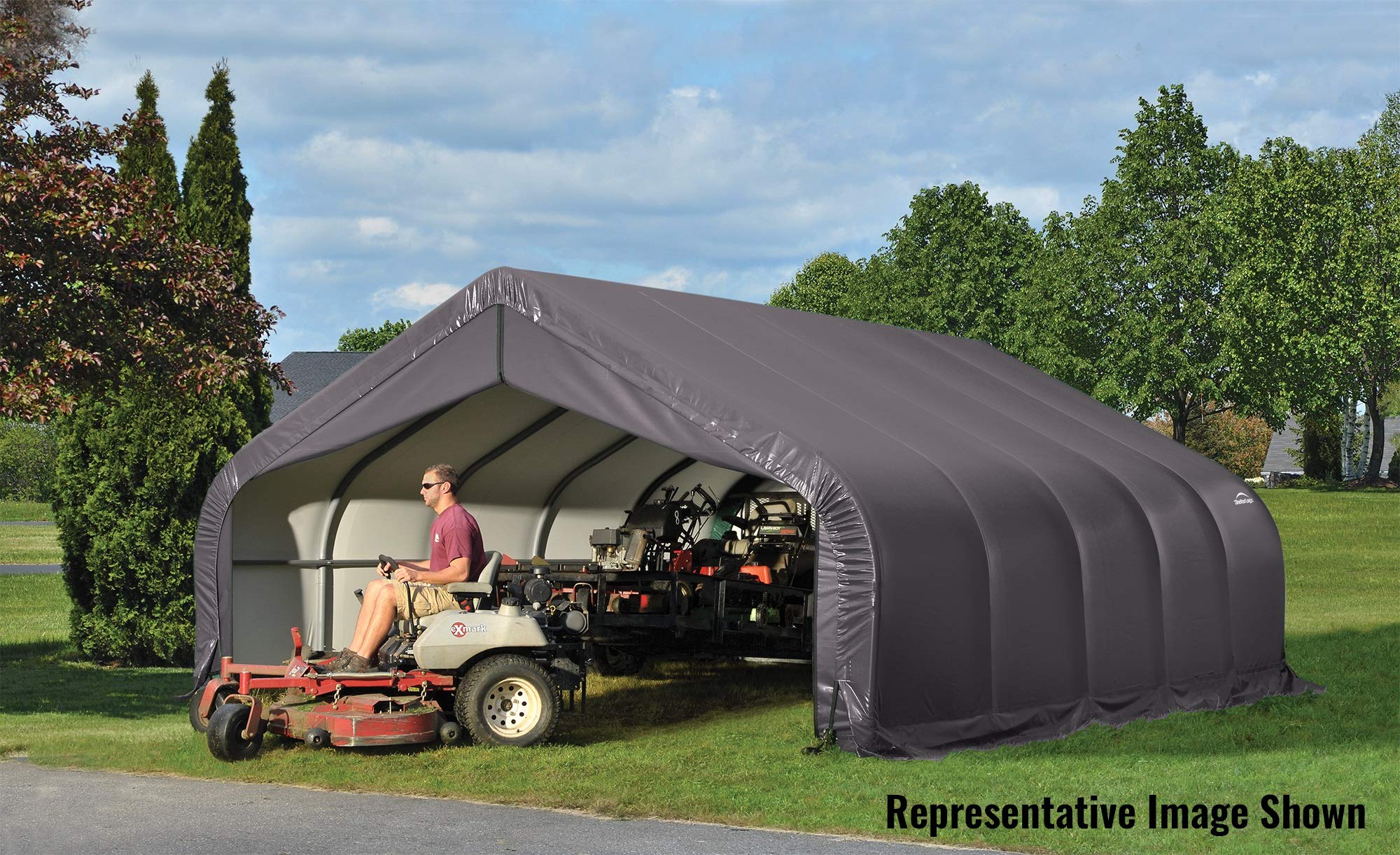 ShelterLogic 80043 Grey 18'x20'x9' Peak Style Shelter