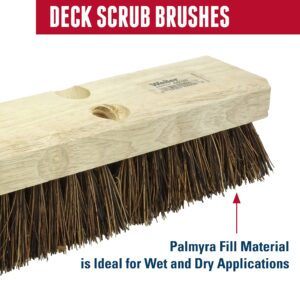 Weiler 44428 9" Block Size, 5 X 14 No. Of Rows, Wood Block, Palmyra Fill, Deck Scrub Brush