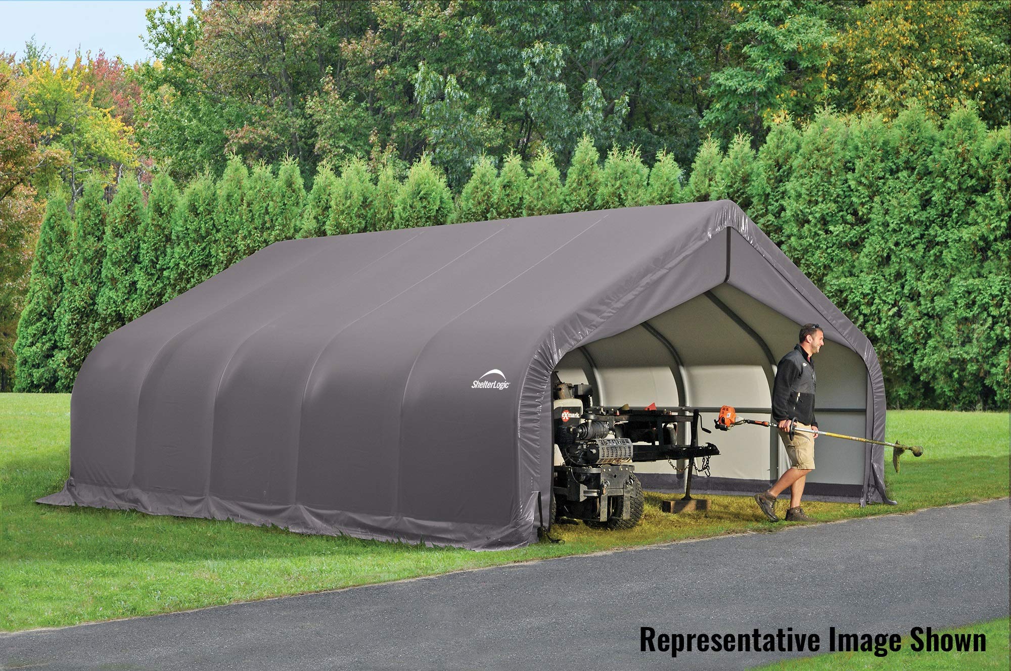 ShelterLogic 80043 Grey 18'x20'x9' Peak Style Shelter