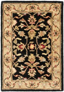 safavieh heritage collection accent rug - 2'3" x 4', black & beige, handmade traditional oriental wool, ideal for high traffic areas in entryway, living room, bedroom (hg957a)