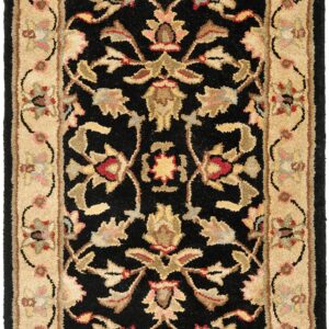 SAFAVIEH Heritage Collection Accent Rug - 2'3" x 4', Black & Beige, Handmade Traditional Oriental Wool, Ideal for High Traffic Areas in Entryway, Living Room, Bedroom (HG957A)