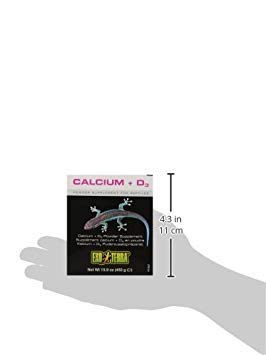 Exo Terra Calcium + D3 Powder: Ultra-fine, Phosphorus Free Formula Boosts Bone Health & Calcium Absorption Ideal for Insects, Fruits & Veggies 15.9 oz.