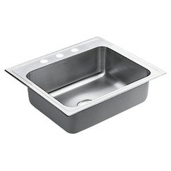 moen s22338 stainless steel single bowl kitchen sink, satin