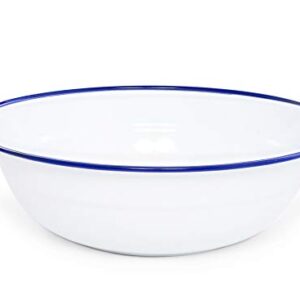 Enamelware Medium Basin, 8 quart, Vintage White/Blue (Single)