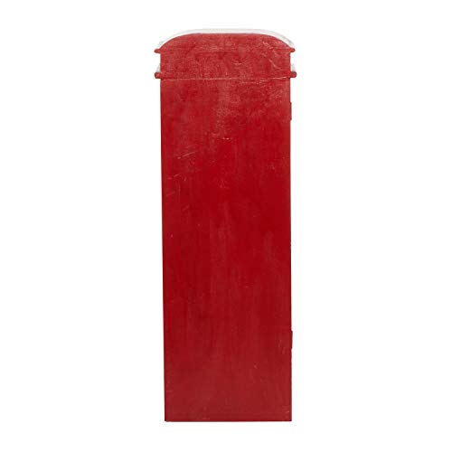 Deco 79 Wooden Telephone Room Storage Unit Vintage London Booth 2 Shelf Storage Cabinet, Accent Cabinet 11" x 9" x 30", Red