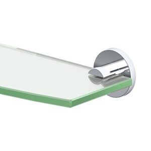 gatco 4686 channel glass shelf, chrome/wall mounted 20.13" x 5.25" curved tempered glass shelf for bathroom