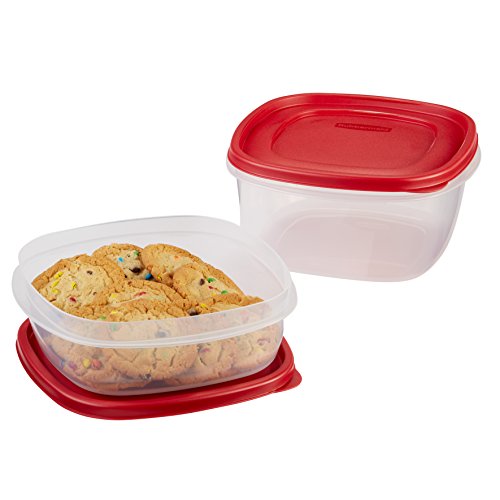 Rubbermaid Easy Find Lids Food Storage Container, 4-Piece Set, Red (1787251)