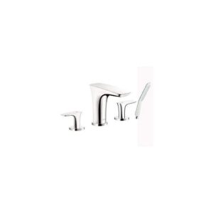 hansgrohe puravida avantgarde 2-handle 19-inch wide roman tub filler freestanding bathtub faucetand shower set in chrome, 15446001