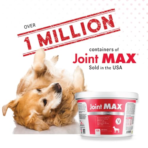 Joint Max TS Joint Supplement Vet Formulated Pain & Inflammation Relief Treats Hip Dysplasia & Arthritis, Glucosamine, Chondroitin, Turmeric, MSM, HA, Creatine, Omega 3 EPA + DHA.120 Soft Chews