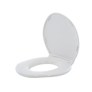 big john products 6w big john 6-w oversized seat with cover – for round or elongated toilet bowls – weight capacity 800 pounds – white