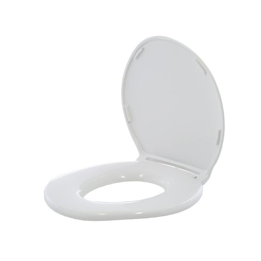 Big John Products 6W Big John 6-W Oversized Seat with Cover – for Round Or Elongated Toilet Bowls – Weight Capacity 800 Pounds – White