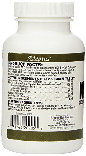 Adeptus Nutrition 60 Tablets Nimble Supreme Pet, 3.5 x 3.5 x 4.75