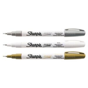 sharpie® oil-based paint marker, extra-fine point, white barrel, white ink