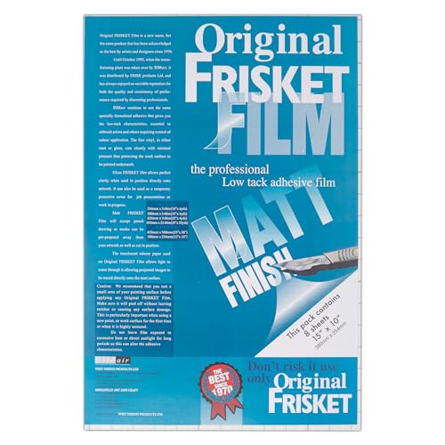 Original Frisket 15-Inch by 10-Inch Matt Masking Film Sheets, 8-Pack (52808)