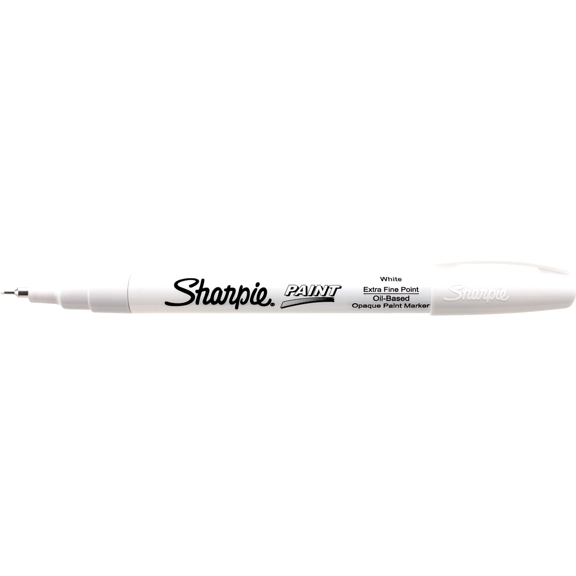 Sharpie® Oil-Based Paint Marker, Extra-Fine Point, White Barrel, White Ink