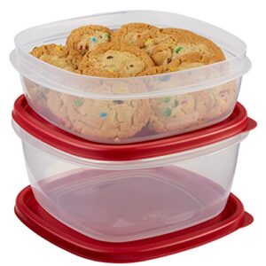 rubbermaid easy find lids food storage container, 4-piece set, red (1787251)