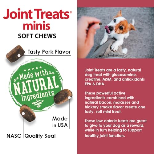 Joint Treats MINIS for Smaller Dogs - Vitamins, Minerals, Antioxidants, Omega-3 Fatty Acids EPA, DHA - Maximum Joint Health Supplement for Dogs - 120 Soft Chews