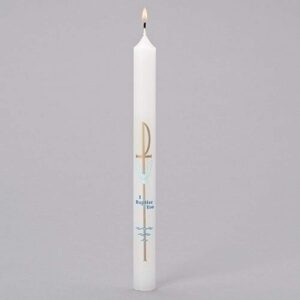 roman 95647 baptismal christian taper candle, 10-inch height