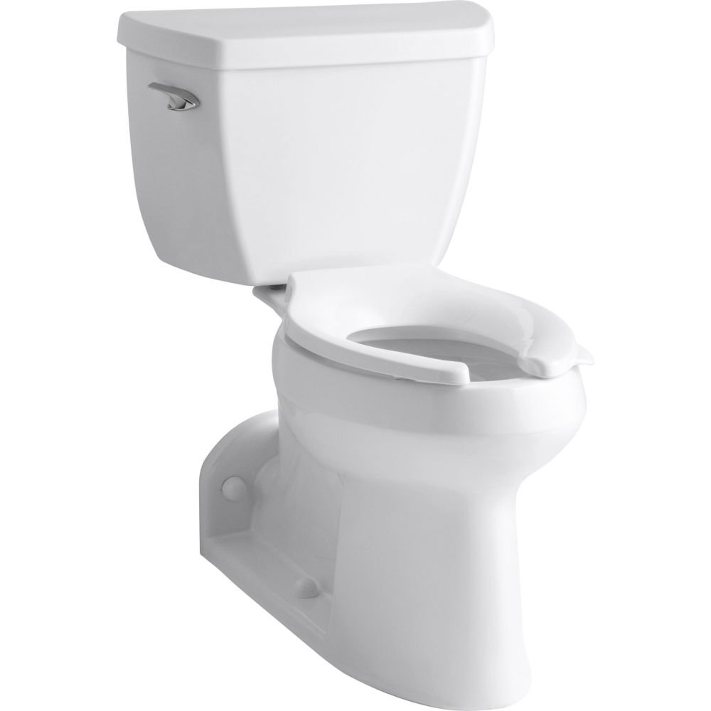 Kohler K-3578-T-0 Two-Piece Elongated Toilet Bowl 1.0 GPF White