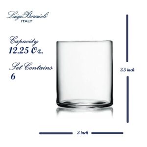 Luigi Bormioli Top Class 12.25 Oz Thin DOF Glass, Set Of 6 Water Drinking Glasses, Son.hyx High Tech Blown Crystal Glass, For Whisky, Cocktail, Ice Tea, Water, Juice, Dishwasher Safe, Made In Italy