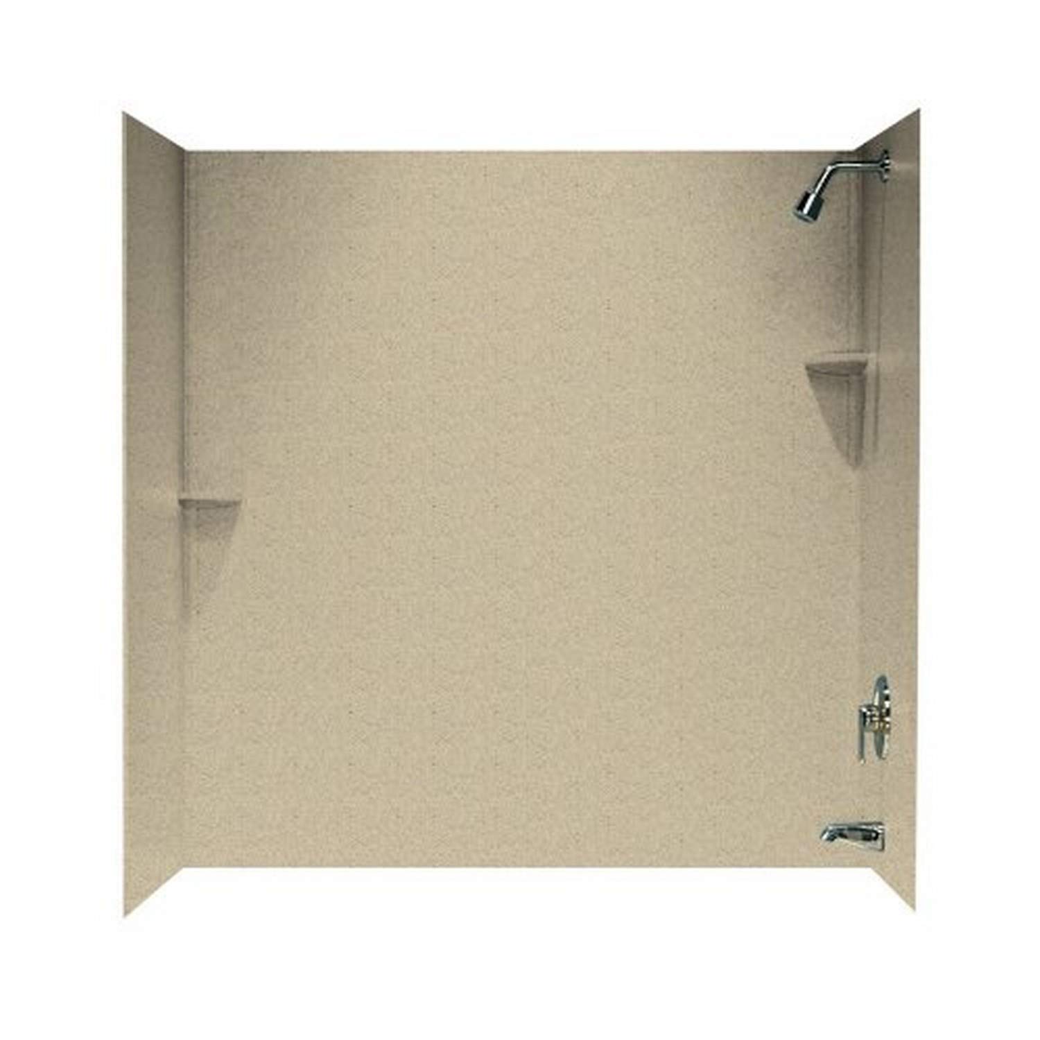 Swanstone SS00603.122 Solid Surface Glue-up 3-Panel Bathtub Wall kit, 30-in L X 60-in H X 60-in H, Prairie