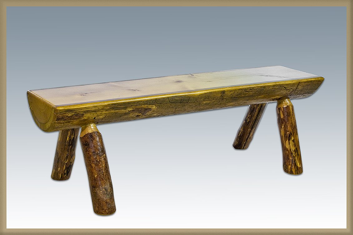 Log Furniture - 5' Log Bench 48 States