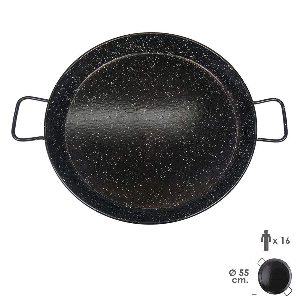 Garcima 22-Inch Enameled Steel Paella Pan, 55cm