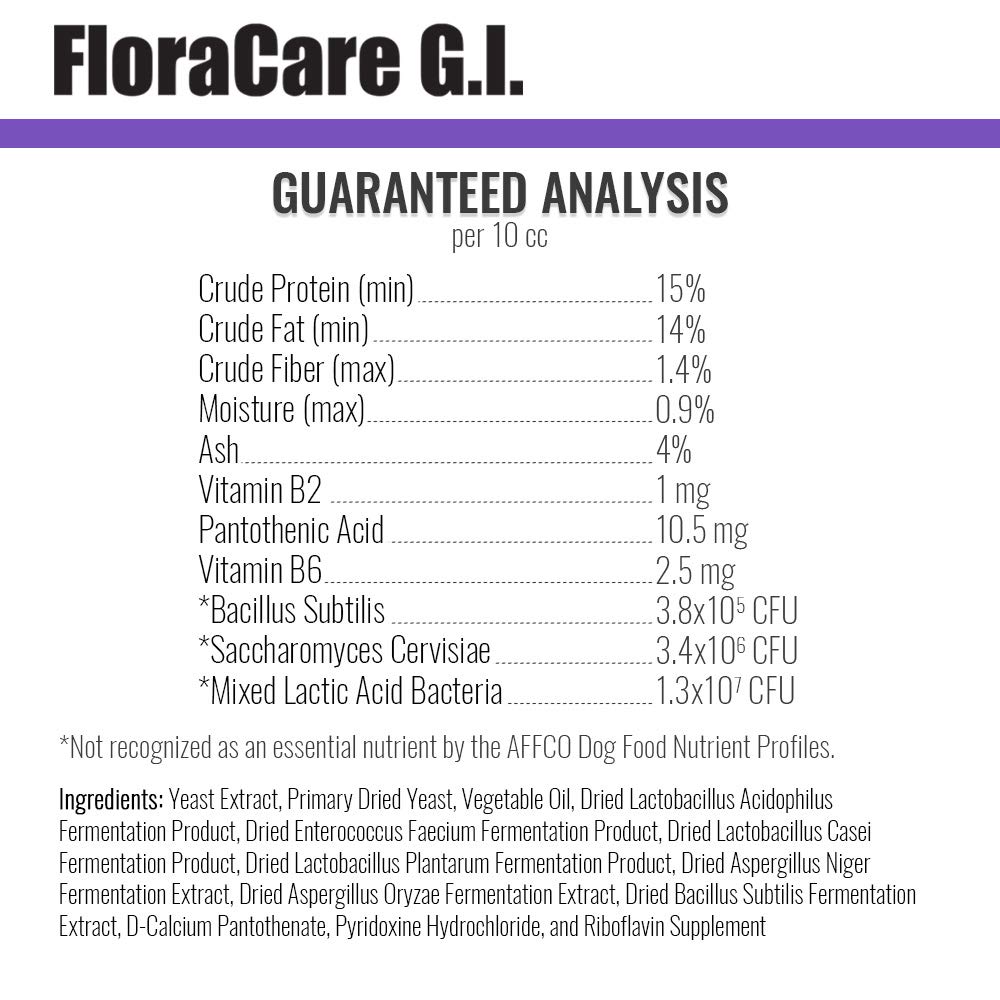 Pet Health Solutions FloraCare G.I. for Dogs & Cats - Dietary Supplement Paste - Healthy Intestinal Tract, Digestion, Bowel Health - Vitamin, Protein, Fat, Fiber - 60 CC,RAPIDCARE60CC