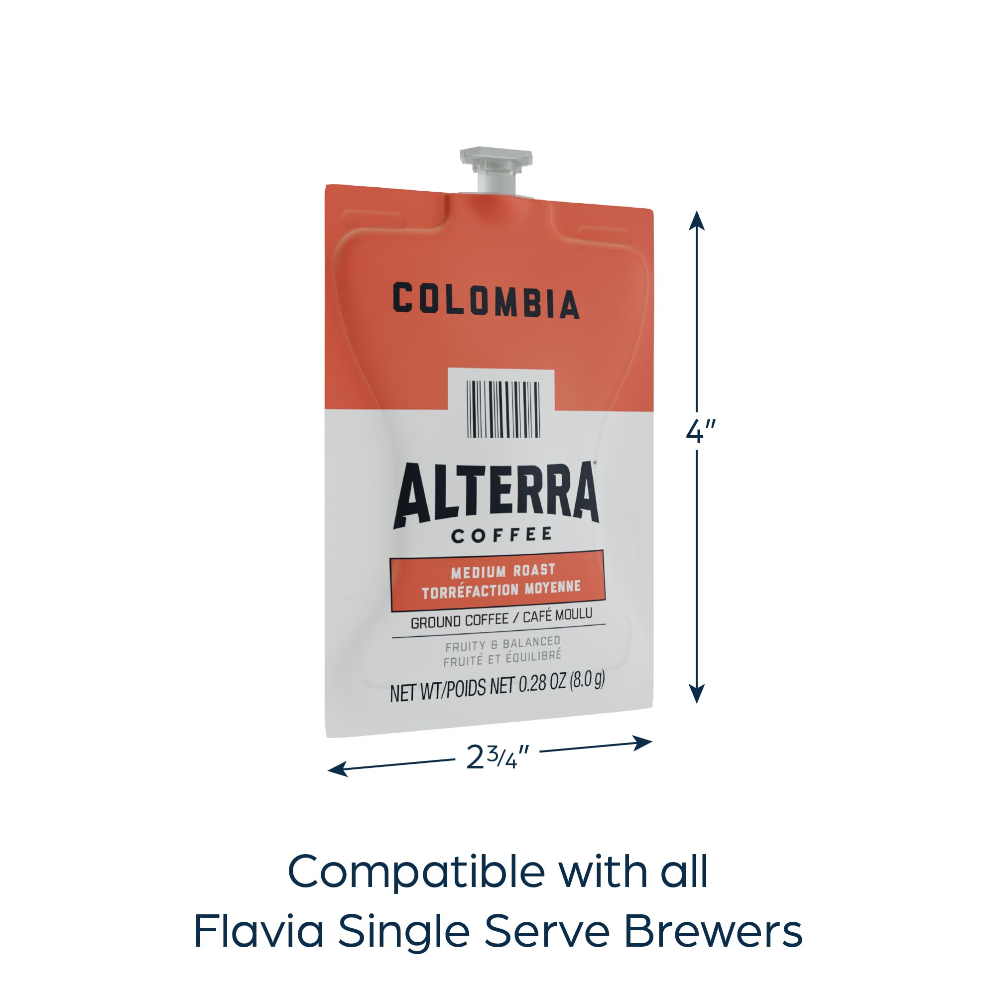 FLAVIA ALTERRA Coffee, Colombia, 20-Count Fresh Packs (Pack of 5)