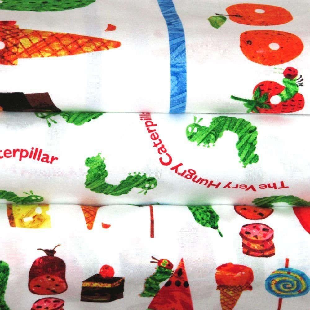 The Very Hungry Caterpillar Snacks White/Multi Quilt Fabric