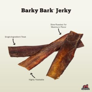 Redbarn All-Natural Barky Bark Beef Jerky for Dogs - Medium 4-5" Strips - Premium Grain-Free & Rawhide-Free Treats w/Chondroitin & Glucosamine for Joint Health - 6 Count