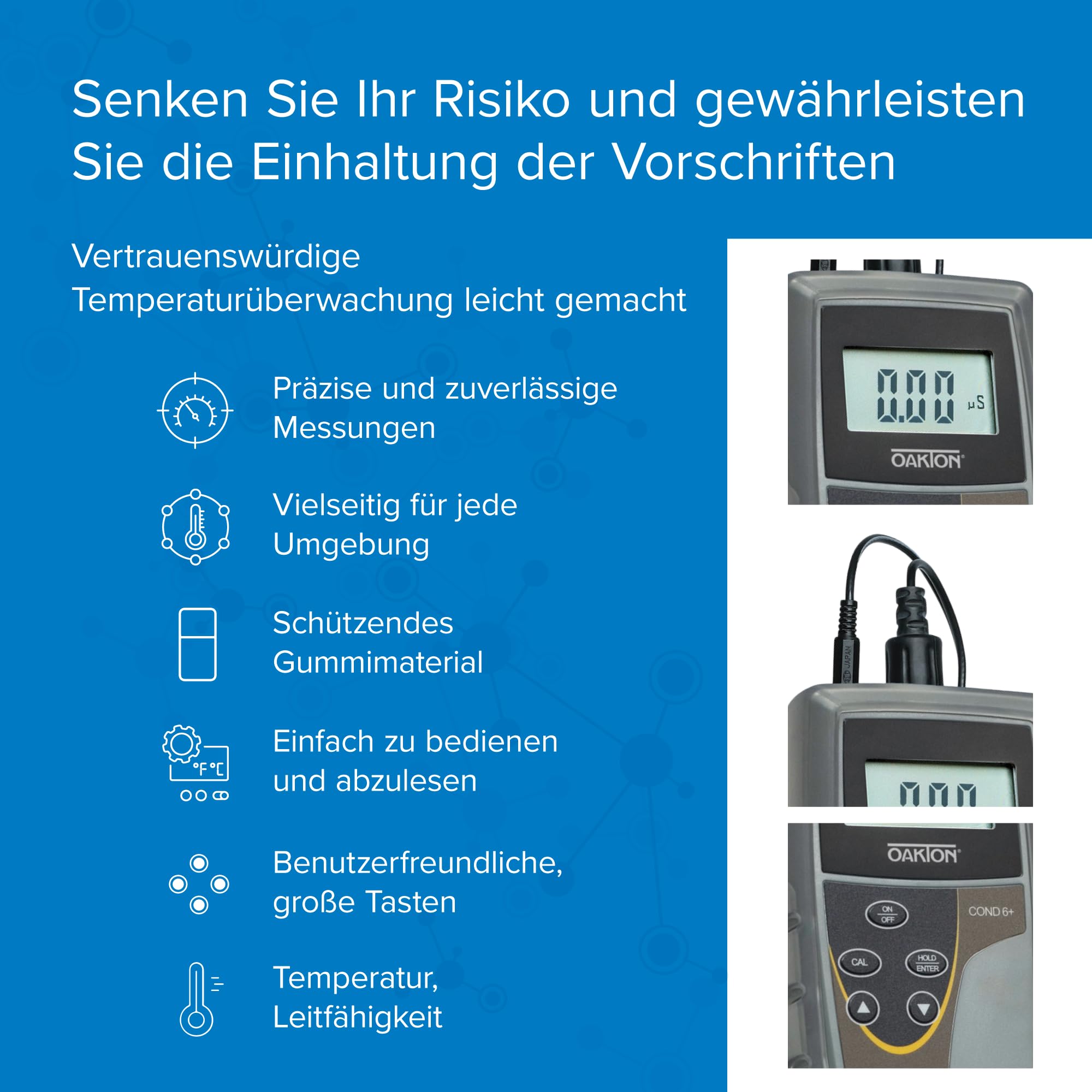 Oakton AO-35604-00 CON 6+ Handheld Conductivity Meter with Probe