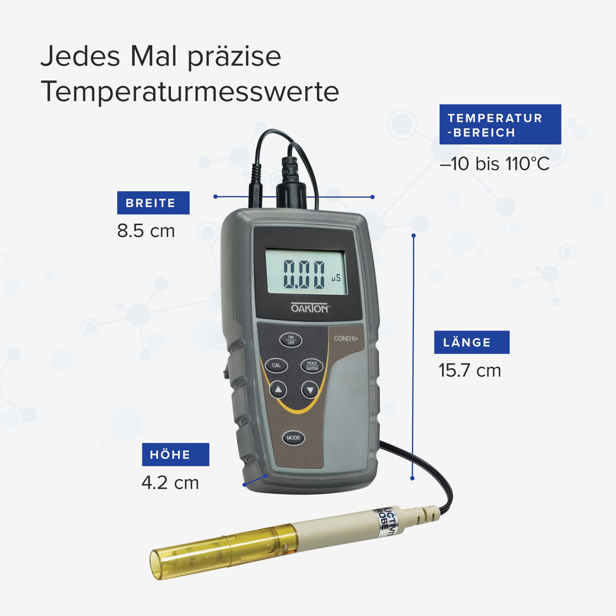 Oakton AO-35604-00 CON 6+ Handheld Conductivity Meter with Probe