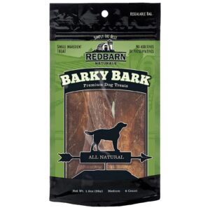 redbarn all-natural barky bark beef jerky for dogs - medium 4-5" strips - premium grain-free & rawhide-free treats w/chondroitin & glucosamine for joint health - 6 count