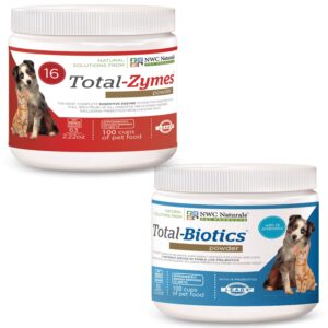 nwc naturals mini-twin pack 2.22oz probiotics and digestive enzymes for cats and dogs. smaller size.