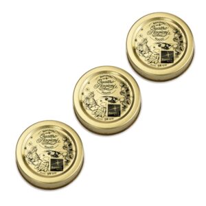 bormioli rocco metal replacement lids for quattro stagioni jars, preserving jars, hermetic, resealable jars, food in jars, set of 3, 56 mm, gold