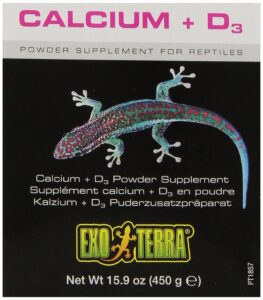 exo terra calcium + d3 powder: ultra-fine, phosphorus free formula boosts bone health & calcium absorption ideal for insects, fruits & veggies 15.9 oz.