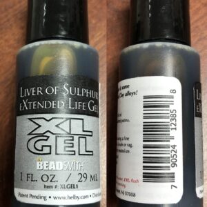 The Beadsmith XL Gel, Liver of Sulfur Extended Life Gel, 1 Fluid Ounce (29ml) Bottle, Apply a Patina Finish to Silver, Copper, and Other Metal for Oxidized Look on Art and Jewelry Projects