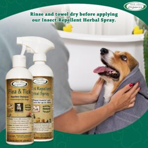 Mad About Organics Flea & Tick Protection Shampoo for Dogs – Formulated to Deter Bugs – Gentle for Puppies 4 Weeks & Older and Suitable for Pregnant Dogs – pH Balanced for Regular Use, 16 FL OZ