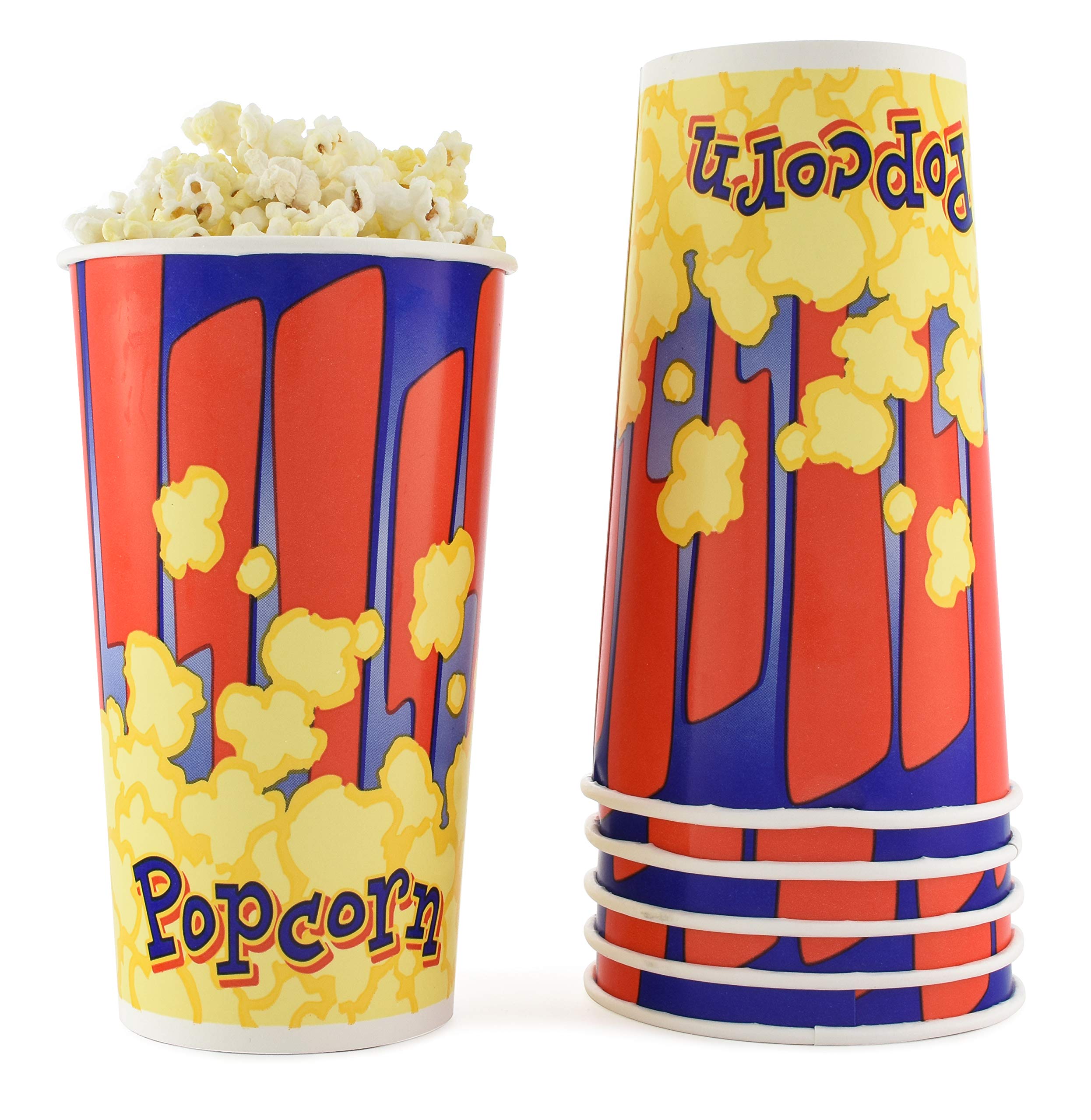 Snappy Red and Blue Popcorn Cup, 44 ounce Popcorn Container, 600 Pack