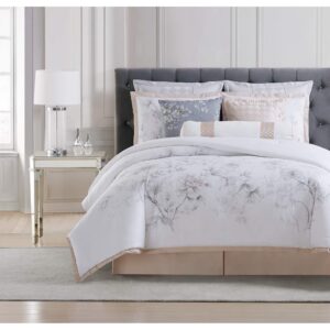 Charisma Riva Duvet Set, King, White/Blush/Grey