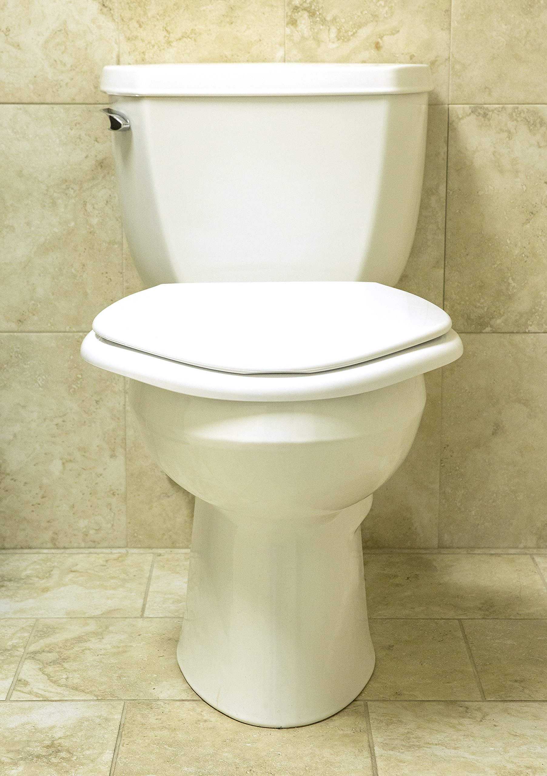 Big John Products 6W Big John 6-W Oversized Seat with Cover – for Round Or Elongated Toilet Bowls – Weight Capacity 800 Pounds – White