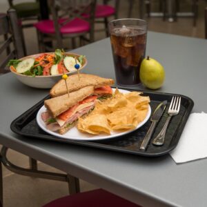 Carlisle FoodService Products CT101403 Cafe Standard Plastic Cafeteria/Fast Food Tray, NSF Certified, BPA Free, 14" Length x 10" Width, Black