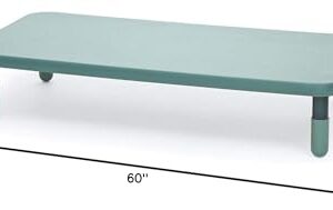 Children’s Factory Baseline 60"x30" Rect. Table, Homeschool/Playroom Toddler Furniture, Kids Activity Table for Daycare/Classroom Learning, 12" Legs, Teal Grn.