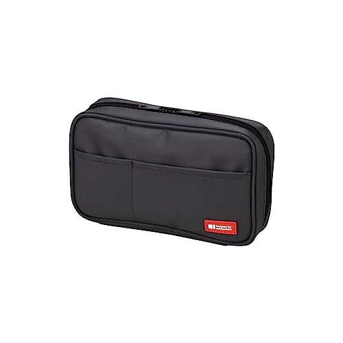 LIHITLAB Zipper Pen Case, 7.9 Ã— 2 Ã— 4.7 Inches, Black (A7551-24)