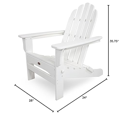 Trex Outdoor Furniture by Polywood TXA53CW Cape Cod Folding Adirondack Chair, Classic White